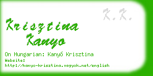 krisztina kanyo business card