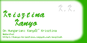 krisztina kanyo business card